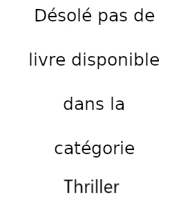 Désolé pas de livre disponible dans la catégorie Thriller